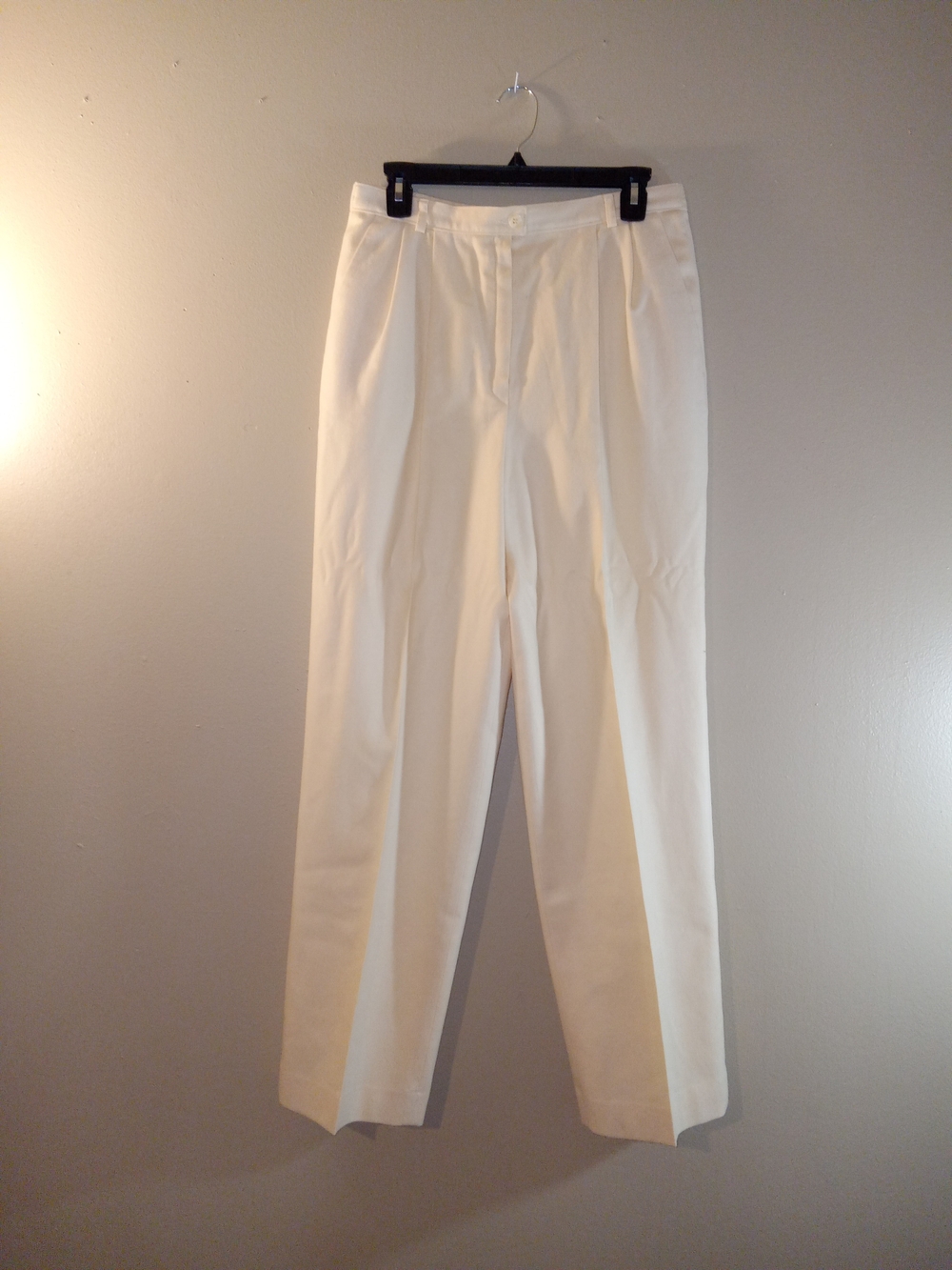 Vintage Pendleton Wool High-Waist Straight Trousers -Cream